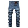 Men's Winter Fleece Lined Jeans Thicken Warm Stretch Denim Pants Regular Fit Classic Straight Leg Jean Trousers (Light Blue,32) view 1