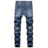 Men's Winter Fleece Lined Jeans Thicken Warm Stretch Denim Pants Regular Fit Classic Straight Leg Jean Trousers (Light Blue,32) view 2