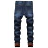 Men's Winter Fleece Lined Jeans Thicken Warm Stretch Denim Pants Regular Fit Classic Straight Leg Jean Trousers (Blue,34) view 2
