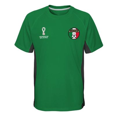 Outerstuff Youth & Kids FIFA World Cup Panelled Raglan Short Sleeve Top, Green, Kids Medium-5/6