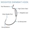 25pcs Offset Weighted Bass Worm Hooks for Soft Plastic Worm Lures Swimbait - 3.5g view 3
