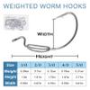 25pcs Offset Weighted Bass Worm Hooks for Soft Plastic Worm Lures Swimbait - 3.5g view 4