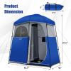 Tangkula Double-Room Shower Tent, Oversize Space Privacy Shelter for Camping with Floor, Portable Camping Changing Tent with Removable Rain Fly, Storage Bag for Dressing, Toilet view 4