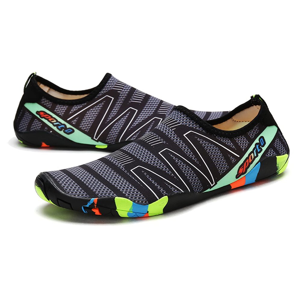 Water Shoes Men Swimming Shoes for Women Hiking Water Shoes Beach Shoes Quick-Dry Water Sports Shoes Aqua Socks Slip-On for Beach Surfing Swimming Yoga, Black, 11-12 Wide