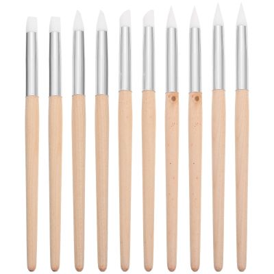 10PCS Watch Dial Cleaning Pen with Wooden Handles for Watch Movement Jewelry Cleaning - Various Shapes Head Prints Cleaner Stick- Portable Watches Dial Pens