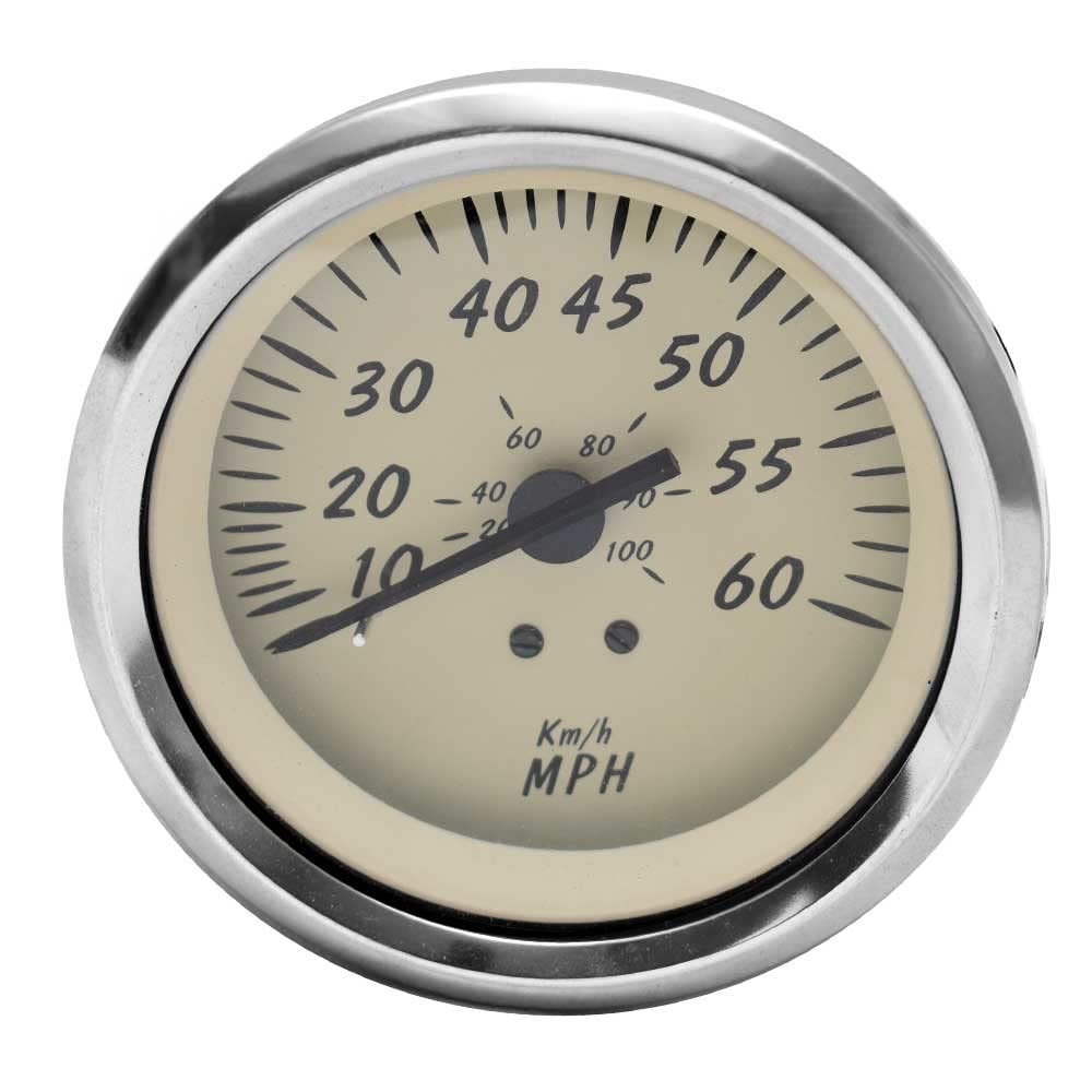 Teleflex Boat Speedometer Gauge 66938 | 3 1/4 Inch Off White Silver