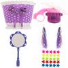 Bike on Hike Girls Bicycle Decorations Set - Fun Bicycle Decor w/Beads, Rear View Mirror, Mounted Water Bottle, Handlebar Streamers & Basket - Complete Bike Decoration Kit for Kids view 1