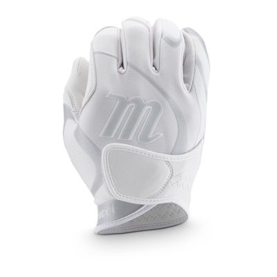 MARUCCI VERGE Fastpitch Batting Glove Adult, White/Silver, Adult Large