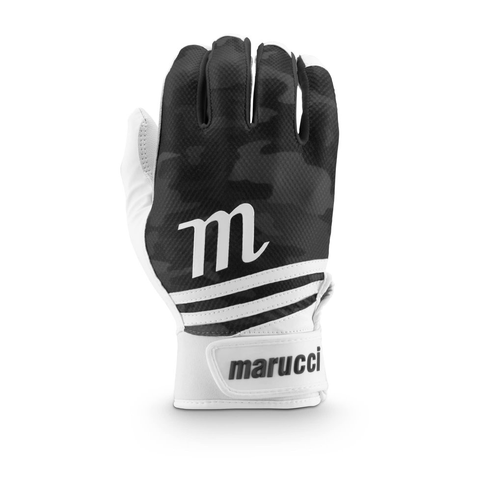 MARUCCI CRUX Adult Baseball Batting Glove, Black, Adult Medium