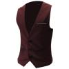 Men's Formal Suit Vest - Autumn Men Solid Color V Neck Single Breasted Sleeveless Button Closure All Match with Pocket Formal Business Vest Waistcoat,Wine Red,5XL view 1