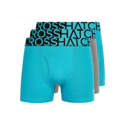 Crosshatch Mens Typan Boxer Shorts (Pack of 3) (L) (Teal), Teal, Large