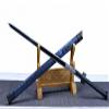 LOONGSWORD Chinese Han Jian Sword  Hand-Forged High Carbon Manganese Steel Octahedral Blade, Black Alloy Fittings, Blue Pattern Faux-Leather Scabbard, Collectible & Martial Arts Display, 42.5" view 1