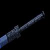 LOONGSWORD Chinese Han Jian Sword  Hand-Forged High Carbon Manganese Steel Octahedral Blade, Black Alloy Fittings, Blue Pattern Faux-Leather Scabbard, Collectible & Martial Arts Display, 42.5" view 3