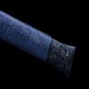 LOONGSWORD Chinese Han Jian Sword  Hand-Forged High Carbon Manganese Steel Octahedral Blade, Black Alloy Fittings, Blue Pattern Faux-Leather Scabbard, Collectible & Martial Arts Display, 42.5" view 4