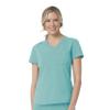 Carhartt Womens Women's Modern Fit Tuck-in Top Medical Scrubs Shirt, Aqua Sea, 3X-Large US view 1