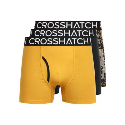 Crosshatch Mens Lynol Boxer Shorts (Pack of 3) (L) (Yellow), Yellow, Large