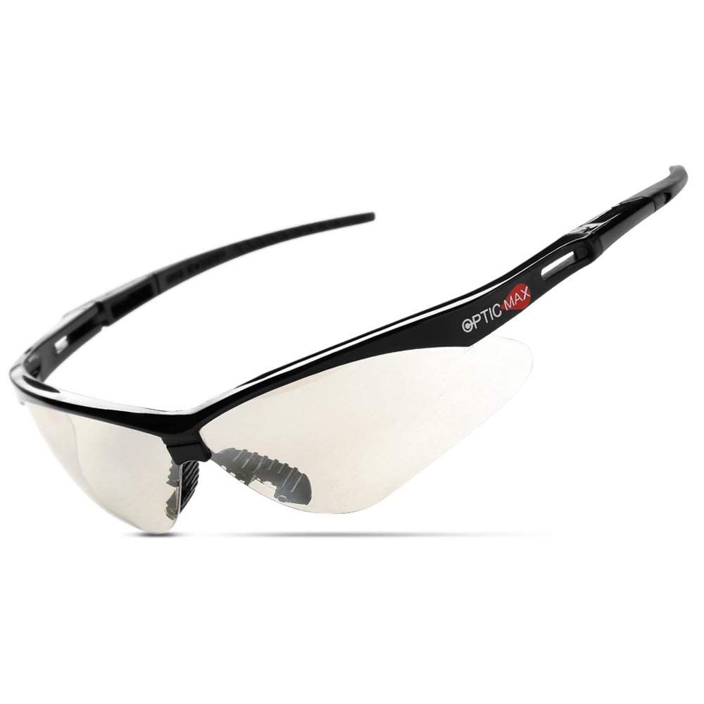 Glove Station Optic Max Safety Glasses for Men & Women, Anti-Fog & Scratch-Resistant Tactical Work Glasses  Eye Protection for Shooting, Flexible Frame, 1 Pair (Indoor/Outdoor)