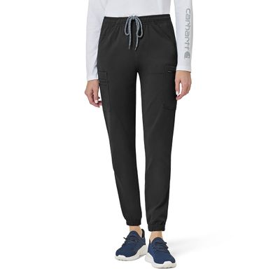 Carhartt Womens Women's Cargo Jogger Medical Scrubs Pants, Black, X-Small Petite US