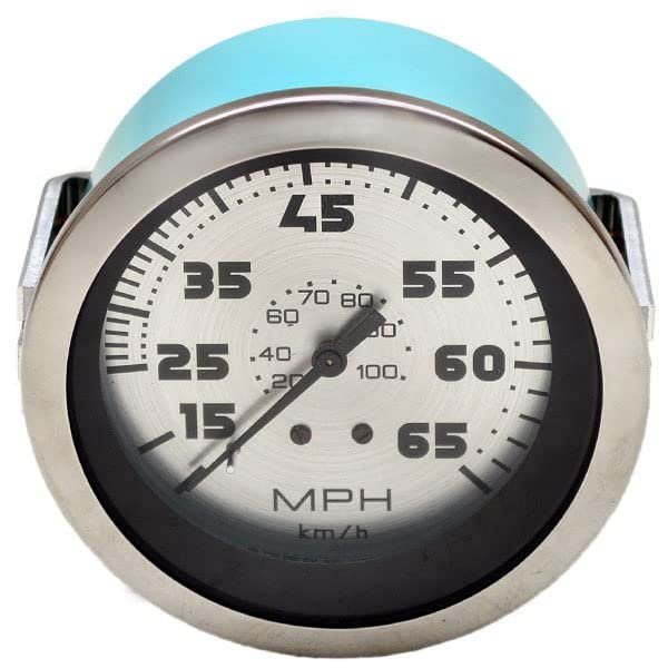 Teleflex Boat Speedometer Gauge 63475 | Bass Fishing 65 MPH 3 3/8 Inch Silver