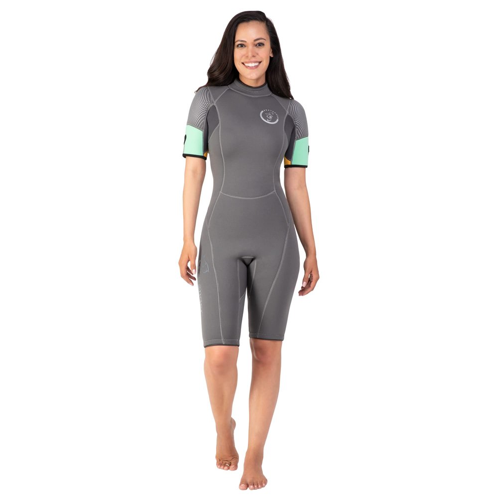 Seavenger Explorer 3mm Neoprene Shorty Wetsuit (Gray Mint, Women's 9)