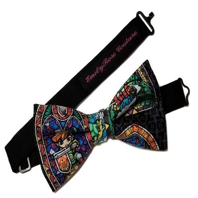EmilyRose Couture Men's Special Characters Bow Ties Gamer Bow Ties Geek Bow Ties (Cotton, Link Stained Glass/Medium)