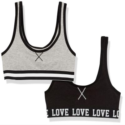 Fruit of The Loom Girls Cotton Stretch Sports Bra, 2-Pack