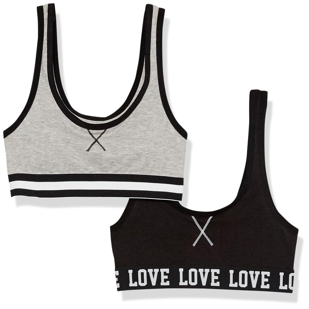 Fruit of The Loom Girls Cotton Stretch Sports Bra, 2-Pack