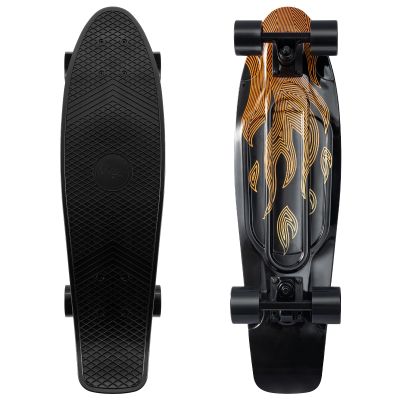 KMX Skateboard 27 Inch, Classic Cruiser Skateboard for Beginners and Advanced, Mini Cruiser Board for Boys, Girls, Kids, Students, Adults, Teens Penny Board(27 Flame Fire)