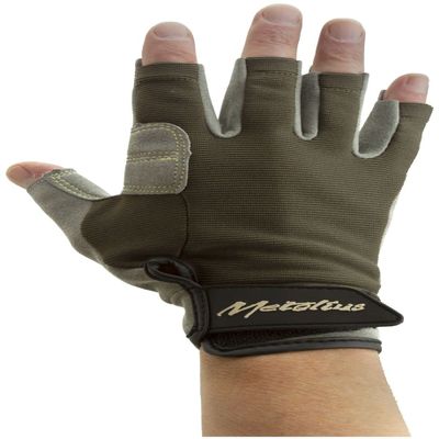 Metolius Talon Belay Glove 3/4 - Gray/Olive Small