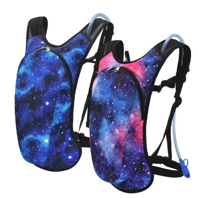 Roptat Hydration Backpack Pack with 2L Hydration Bladder - Lightweight Water Backpack Keeps Water Cool up to 4 Hours Pouch for Women Men Running Riding Biking (Black) (2-Pack Galaxy)