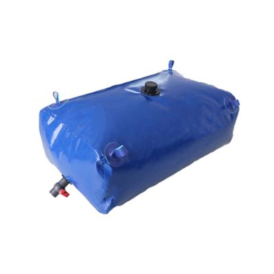 JIONET Large Capacity Water Tank Collapsible Water Bladder Bag, Flexible Water Storage Tank with on Off Valve, for Sport Camping Hiking Picnic BBQ (Color : Blue, Size : 500L)