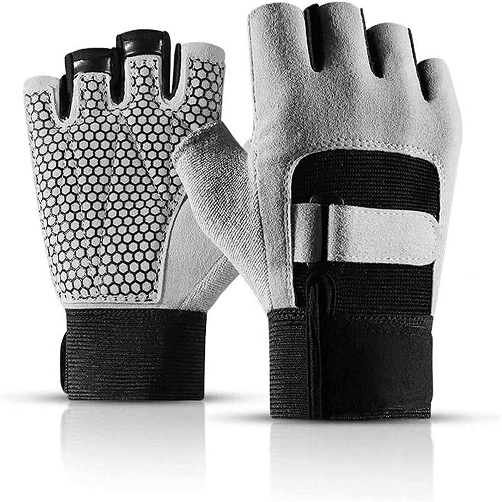 Cycling Gloves Bike Gloves Half Finger Sport Gloves Bicycle Riding Gloves Men and Women Models Anti-Skid Shock Absorbers Summer Half-Finger Gloves Sports Fitness Protective Gloves (Size : B(M))