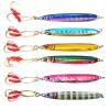 6pcs Mix Colors Fish WOW! 100g Vertical Metal Jig 3.5oz Knife Speed jig Trolling jig with Two 4X Assist Hooks Sinking Jigging Bait Hook Butterfly Saltwater