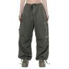 Womens Baggy Cargo Pants Casual Low Waist Adjustable Drawstring Joggers Sweatpants Trousers Punk Streetwear view 1