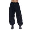 Womens Baggy Cargo Pants Casual Low Waist Adjustable Drawstring Joggers Sweatpants Trousers Punk Streetwear Small view 1