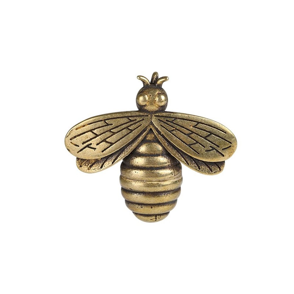 Retro Bee Statue DIY Jewelry Accessories, Insect Sculpture Punk Pendant Handmade Brass Keychain Bag Pendant Study Paperweight Decor