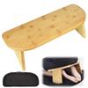 Foldable Meditation Bench Portable Kneeling Chair (18" W x 7.5L) Yoga Stool from Bamboo with Travel Bag view 1