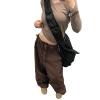 Womens Baggy Cargo Pants Casual Low Waist Adjustable Drawstring Joggers Sweatpants Trousers Punk Streetwear view 3
