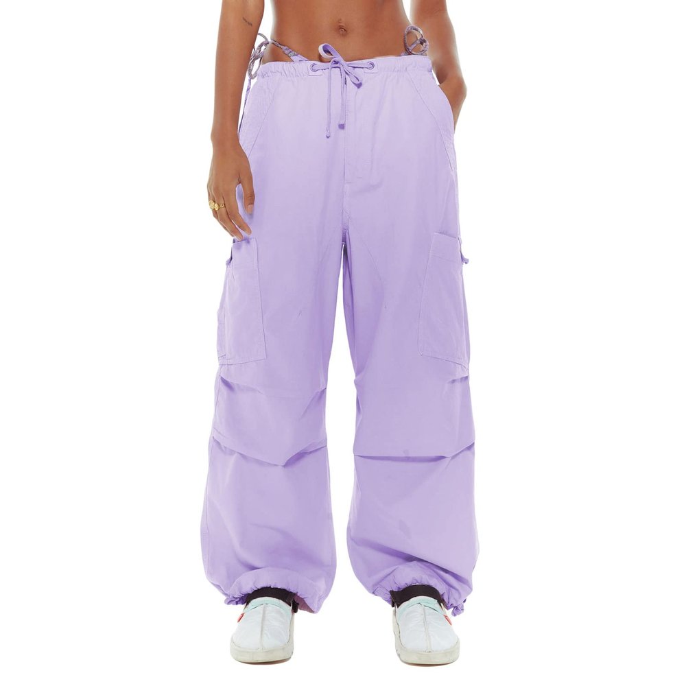 Womens Baggy Cargo Pants Casual Low Waist Adjustable Drawstring Joggers Sweatpants Trousers Punk Streetwear
