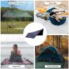 XIANGBINXUAN Tent Tarp Waterproof Camping Tarp Shelter Has a Hammock, UV Protection Ripstop Nylon Portable Hammock Tent Tarp Sunshade HEX Shape Hammock Rain Fly for Hiking Travel (Black) view 4