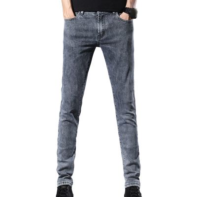Men's Skinny Slim Fit Stretch Jeans Tapered Leg Denim Pencil Pants Lightweight Classic 5 Pocket Jean Trousers (Light Grey,28)