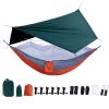 XIANGBINXUAN Tent Tarp Waterproof Camping Tarp Shelter Has a Hammock, UV Protection Ripstop Nylon Portable Hammock Tent Tarp Sunshade HEX Shape Hammock Rain Fly for Hiking Travel (Green) view 1