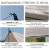 XIANGBINXUAN Tent Tarp for Tent Camping Shelter Rain Tarp, UV Protection Ripstop Nylon Shelter Survival Gear PU 2000mm Waterproof with Complete Accessories Hiking, Survival Gear (4.4x3m Hex) view 2