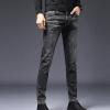 Men's Skinny Slim Fit Stretch Jeans Tapered Leg Denim Pencil Pants Lightweight Classic 5 Pocket Jean Trousers (Grey,36) view 3