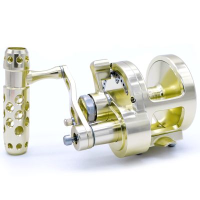 CAMEKOON Lever Drag 2 Speed Multiplier Reel, One-Piece Aluminum Frame and Cold Forged Aluminum Spool for Conventional Saltwater Slow Jigging Fishing