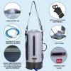 yETO 12L/3.17 Gallons Portable Camping Shower Portable Shower for Camping Camp Shower Solar Shower Outside Shower with Pressure Foot Pump and Handy Nozzle Camping Showers Camping Shower Bag, GREY-12L view 3