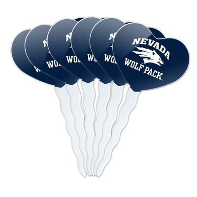 GRAPHICS & MORE University of Nevada, Reno Wolf Pack Heart Love Cupcake Picks Toppers Decoration Set of 6