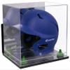 Better Display Cases Acrylic Baseball Batting Helmet Display Case with Mirror, Green Risers , Wall Mount and Mirror Base(V22/A012) view 1