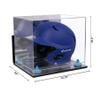 Better Display Cases Acrylic Baseball Batting Helmet Display Case with Mirror, Light Blue Risers , Wall Mount and Mirror Base(V22/A012) view 2