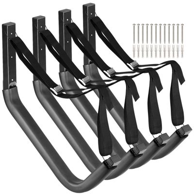 Heavdace Kayak Storage Racks, 4 Pack Freestanding Canoes Garage Hooks, 19.5Inch Wall Mount Surfboard Hangers and Stand-Up Paddle Board Holder, 150lb Capacity